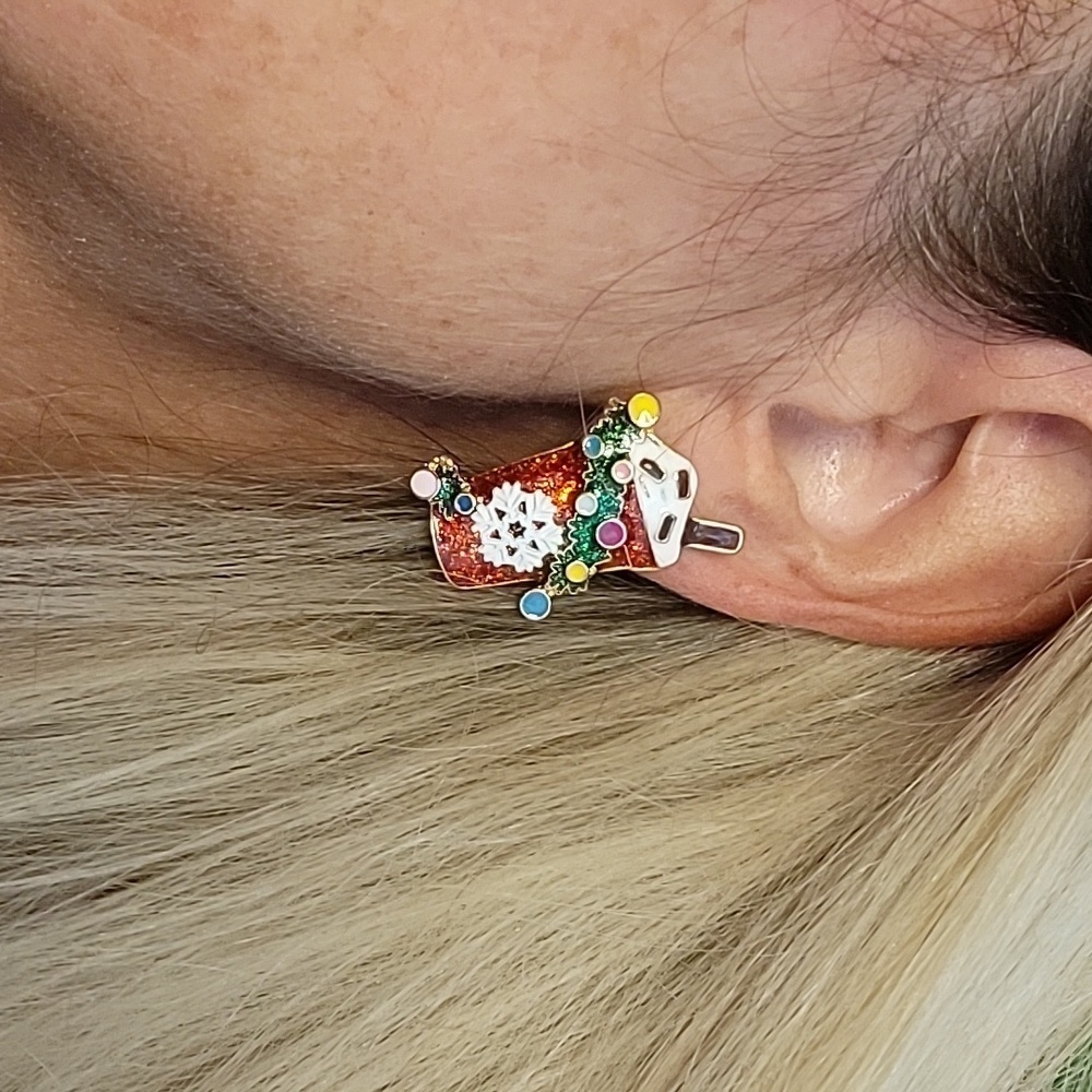 HOLIDAY COCOA EARRINGS - Picture 3 of 5